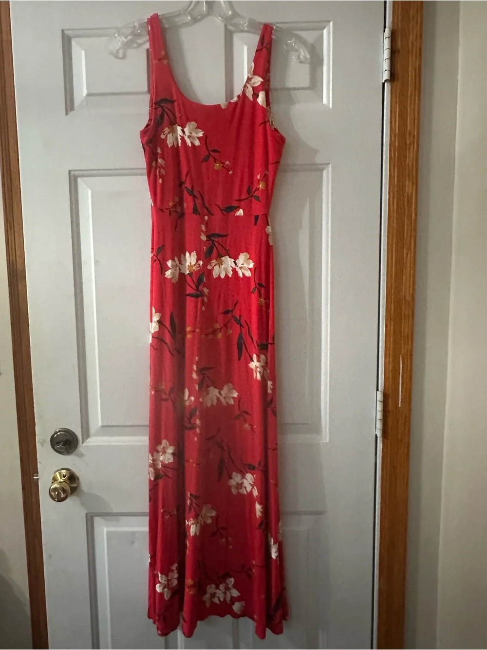 Old Navy Red Floral Tank Maxi Dress Scoop Neck. Size small. - Picture 5 of 11